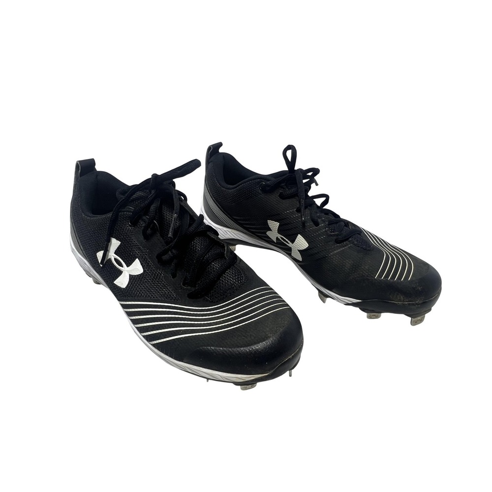 Under Armour Charged Baseball Cleats‎ Shoes Womens Sz 10 Black Metal 1297335-007